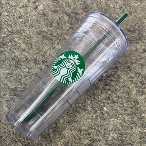 Starbucks 2012 Venti Transparent Cold Travel Tumbler 24 0z 710 ml